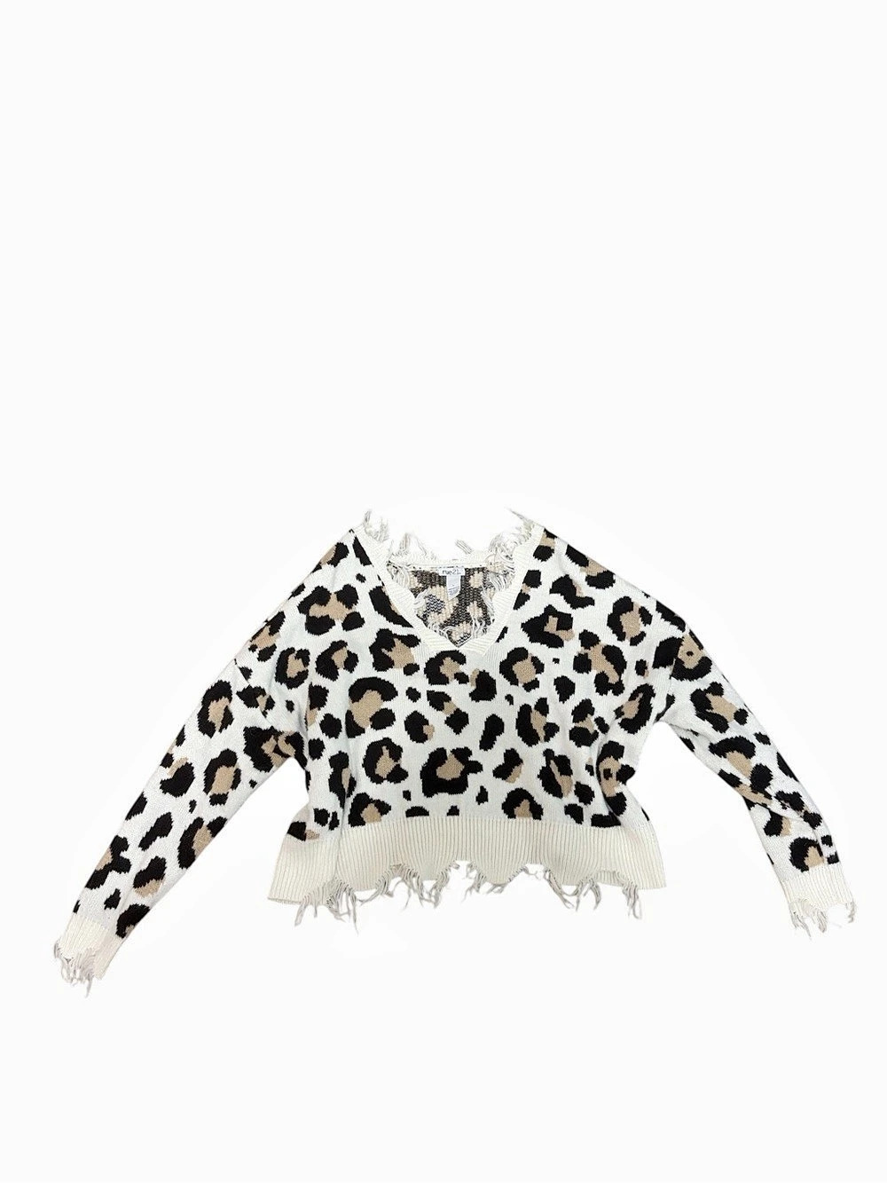 Rue 21 Leopard Print Distressed Sweater